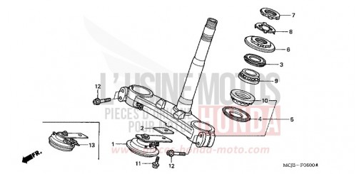TIGE DE DIRECTION CBR900RR2 de 2002